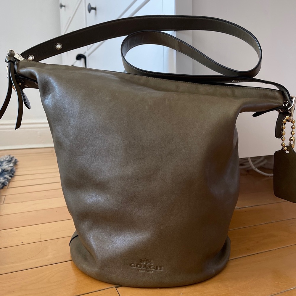 Vintage Coach Large Crossbody Duffle in Olive Green